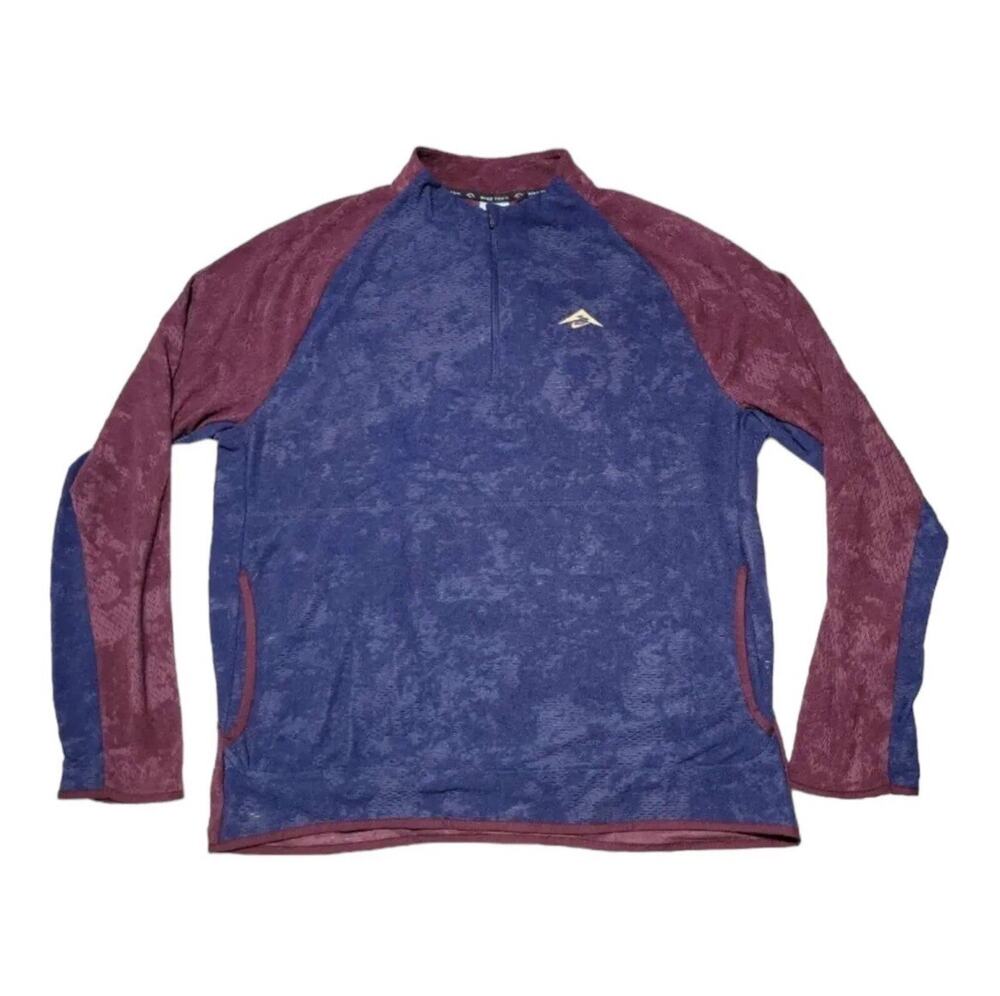 Nike Trail Dri-FIT 1/2 Zip Running Top Maroon Purple FB7535-555 Men’s Size Small